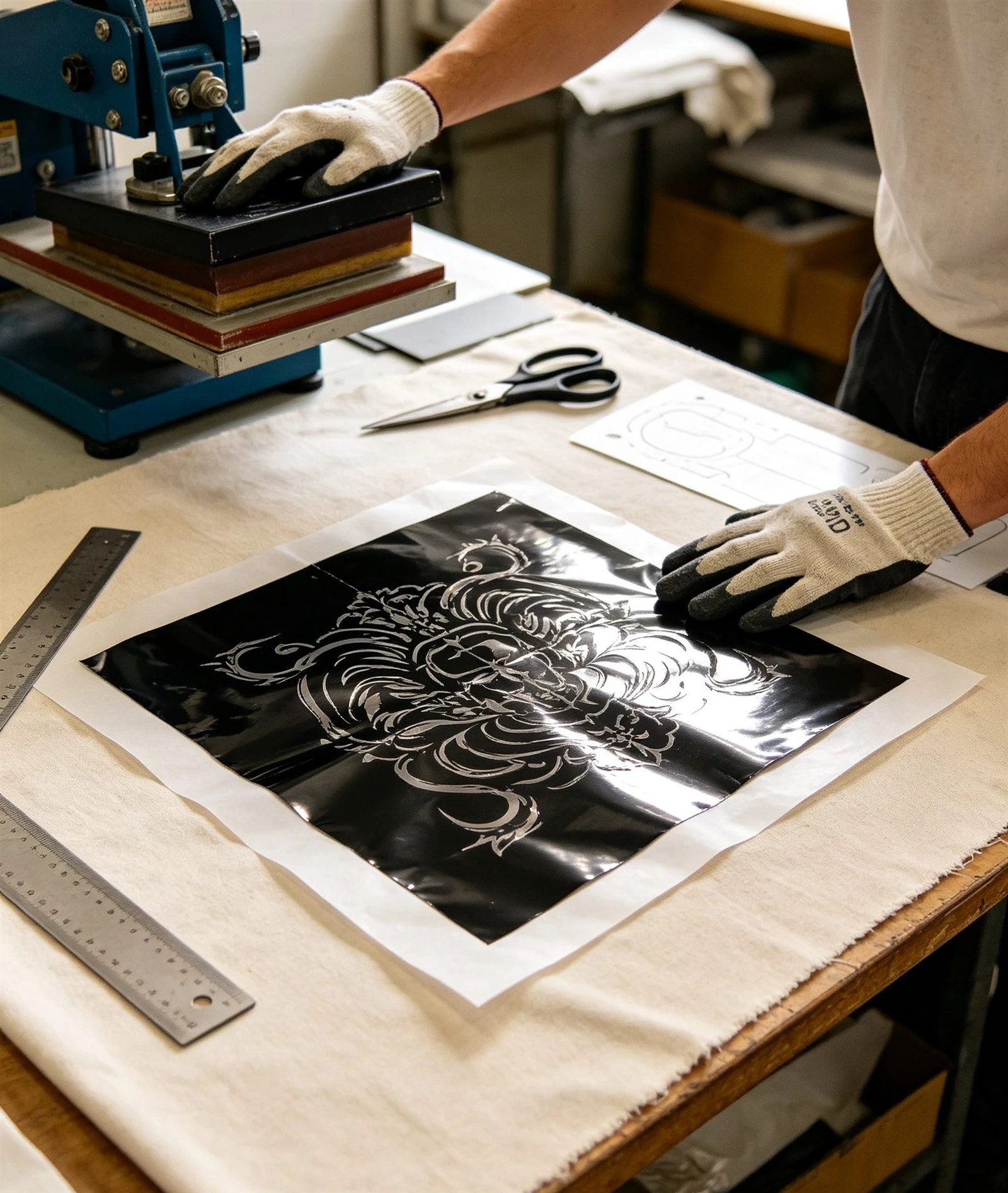 use PANTONE Metallic Black Foil for textile embellishment use PANTONE Metallic Black Foil for textile embellishment