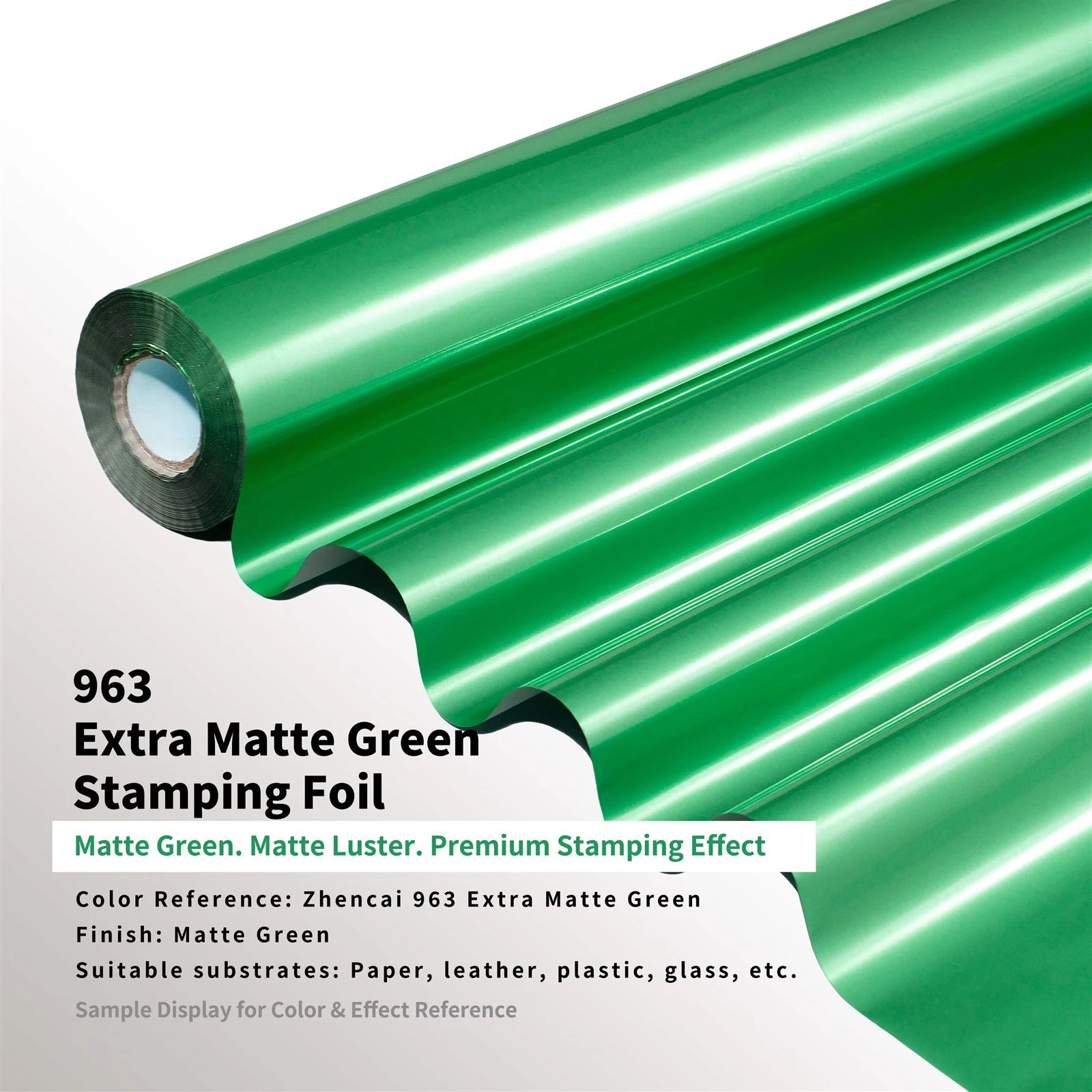 Zhencai 963 Extra Matte Green Plastic Stamping Foil Zhencai 963 Extra Matte Green Plastic Stamping Foil