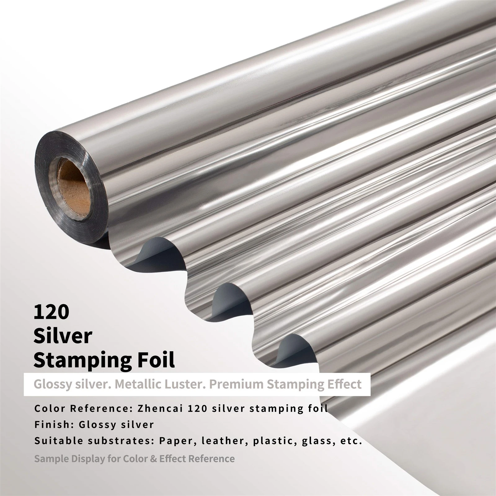 Zhencai 120 Silver Plastic Stamping Foil Zhencai 120 Silver Plastic Stamping Foil