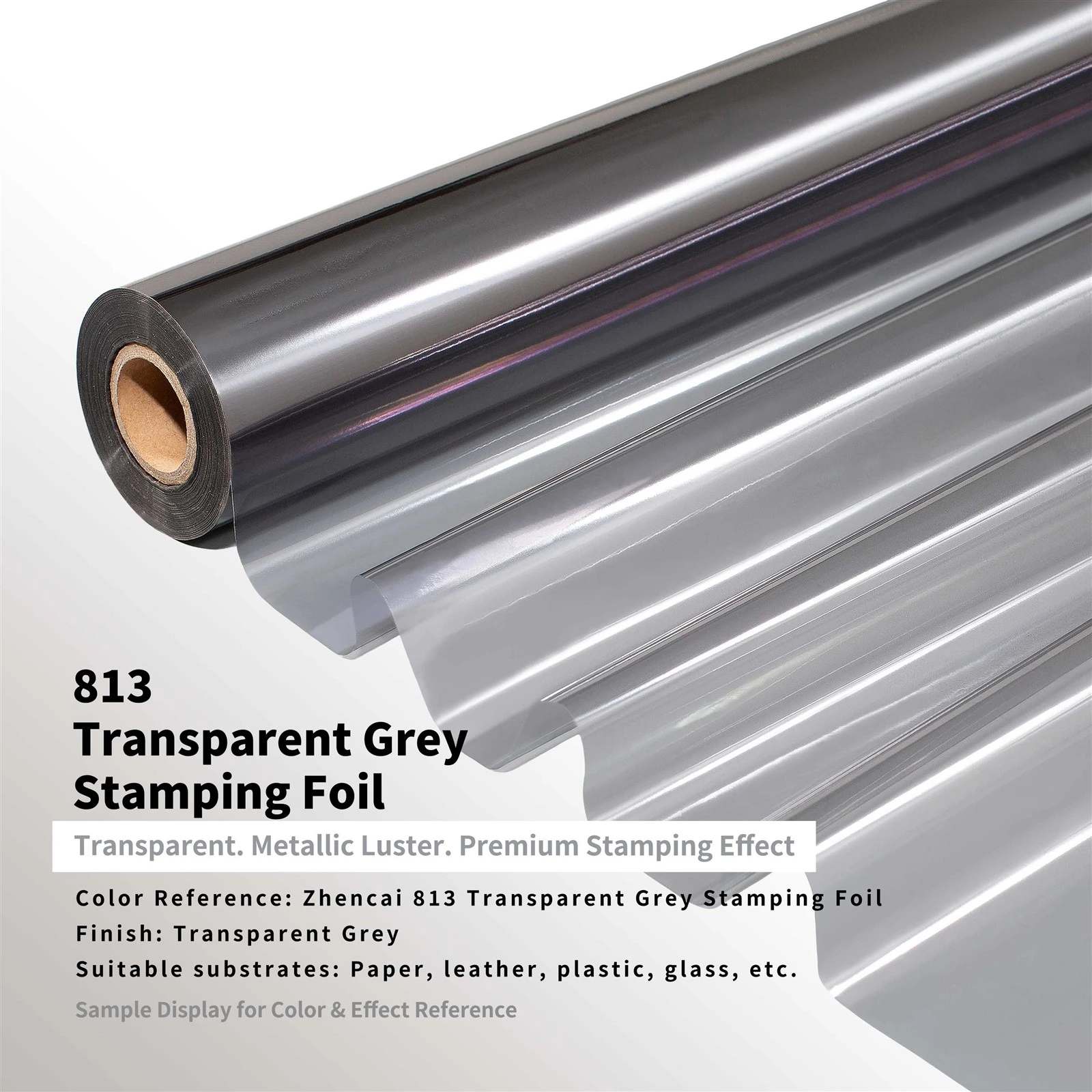 Zhencai 813 Transparent Grey Leather Stamping Foil Zhencai 813 Transparent Grey Leather Stamping Foil